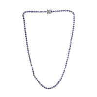 Tanzanite Tennis Necklace 18 Inches in Vermeil Yellow Gold Over Sterling Silver 11.00 ctw