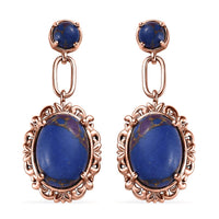 Karis Mojave Purple Turquoise Earrings in 18K RG Plated 12.40 ctw