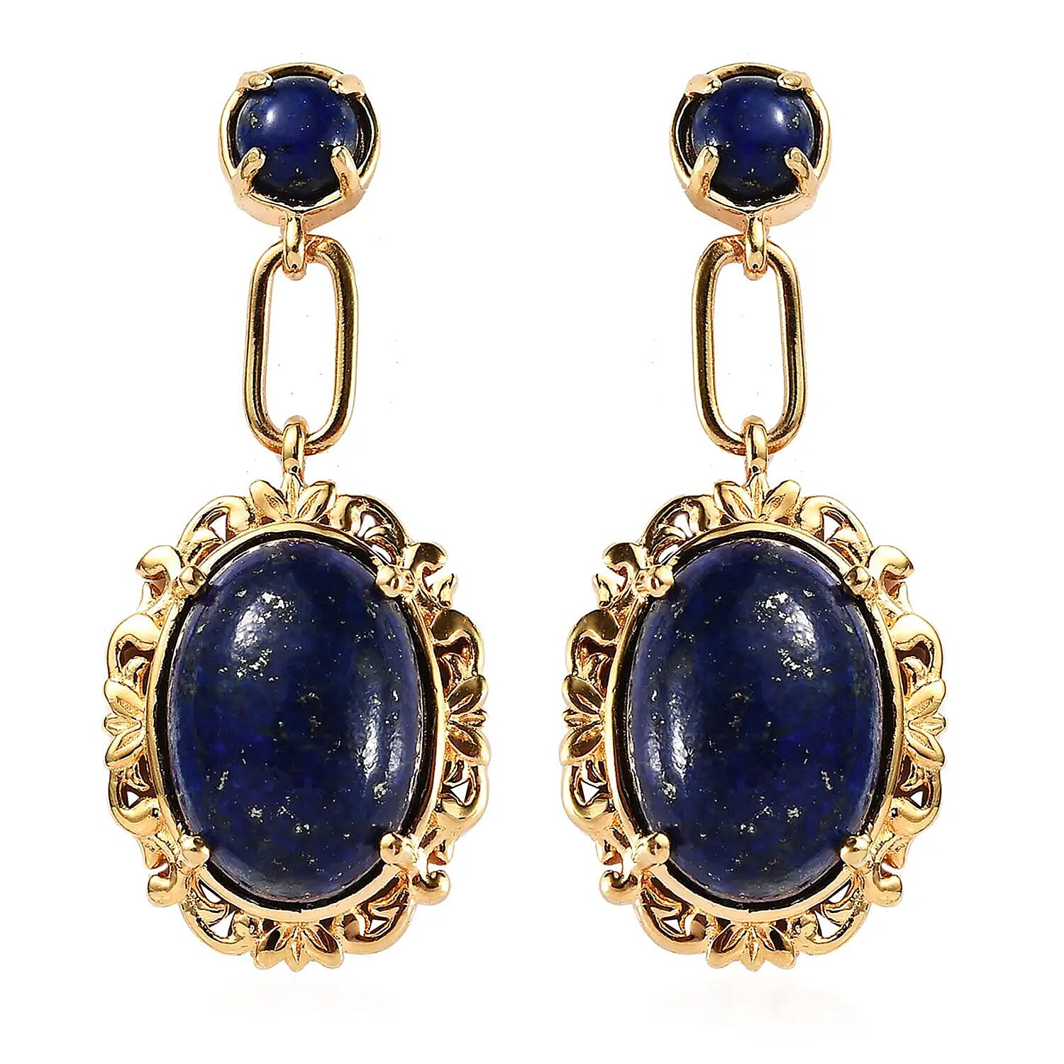 TLV KARIS African Malachite Earrings in 14K YG Over Sterling Silver and 18K YG Plated 23.15 ctw