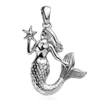 Mermaid Pendant in Platinum Over Copper with Magnet