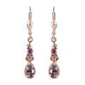 Tanzanian Lavender Spinel and Orissa Rhodolite Garnet Dangling Earrings in Vermeil Rose Gold Over Sterling Silver 1.35 ctw - Sticky add to cart bar