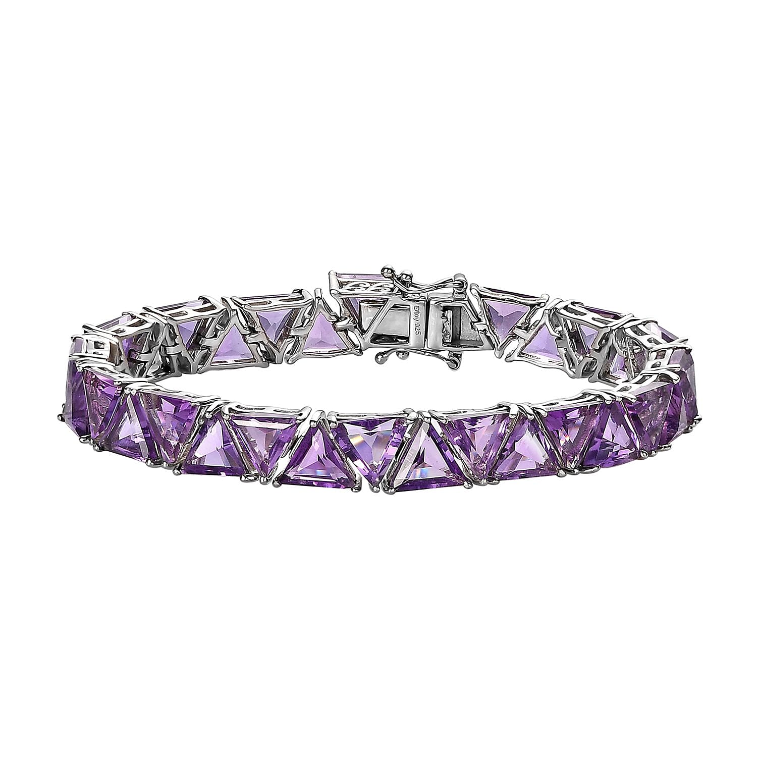 TLV Amethyst Bracelet in Platinum Over Sterling Silver (6.50 In) 29.80 ctw