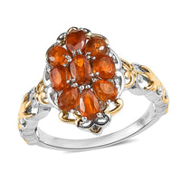 Tanzania Tangerine Kyanite Ring in Vermeil Yellow Gold and Platinum Over Sterling Silver 2.35 ctw
