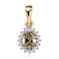 Luxoro 10K Yellow Gold AAA Turkizite and Moissanite Sunburst Pendant 0.50 ctw - Sticky add to cart bar