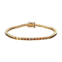Multi Sapphire Tennis Bracelet in Vermeil Yellow Gold Over Sterling Silver (7.25 In) 6.40 ctw (Del. in 7-10 Days)