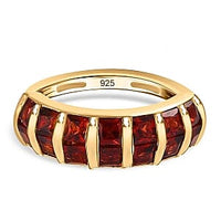 Mozambique Garnet 2.77 ctw Fancy Ring in 14K YG Over Sterling Silver (Size 11.5)
