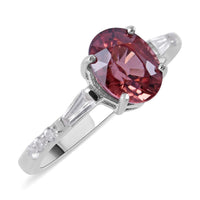 Premium Natural Pink and White Zircon Ring in Platinum Over Sterling Silver (Size 10.0) 2.15 ctw
