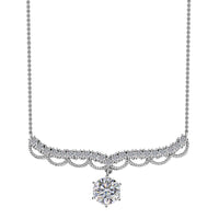 Moissanite Necklace 18 Inches in Platinum Over Sterling Silver 3.85 ctw