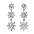 D'Joy Moissanite Floral Dangle Earrings Platinum Over Sterling Silver Earrings, Moissanite Floral Jewelry For Her 4.75 ctw - Sticky add to cart bar