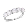 Simulated Diamond 5 Stone Ring in Rhodium Over Sterling Silver (Size 10.0) 3.80 ctw - Sticky add to cart bar