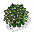 Chrome Diopside Floral Ring in Platinum Over Sterling Silver 6.65 ctw - Sticky add to cart bar