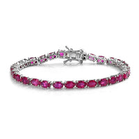 Niassa Ruby Bracelet in Platinum Over Sterling Silver (7.25 In) 19.70 ctw