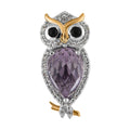 Premium Rose De France Amethyst and Multi Gemstone Owl Pendant in Vermeil Yellow Gold and Platinum Over Sterling Silver 3.40 ctw - Sticky add to cart bar