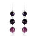 Blue Agate and Thai Black Spinel Dangle Earrings in Sterling Silver 75.85 ctw - Sticky add to cart bar