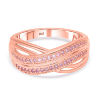 Natural Pink Diamond Ring in 18K Vermeil RG Over Sterling Silver (Size 10.0) 0.20 ctw