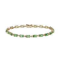 Luxoro 10K Yellow Gold Premium Tsavorite Garnet Bracelet (8.00 In) 6.50 ctw