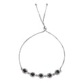 Tanzanian Lavender Spinel and White Zircon Bolo Bracelet in Platinum Over Sterling Silver (10.50 In) 3.15 ctw - Sticky add to cart bar