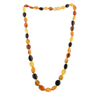 Light Multi Color Amber Beaded Necklace (20 Inches)
