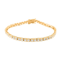 Diamond Bracelet , Diamond Tennis Bracelet , Tennis Bracelet , 14K Yellow Gold Over Sterling Silver Bracelet (7.50 In) 0.50 ctw
