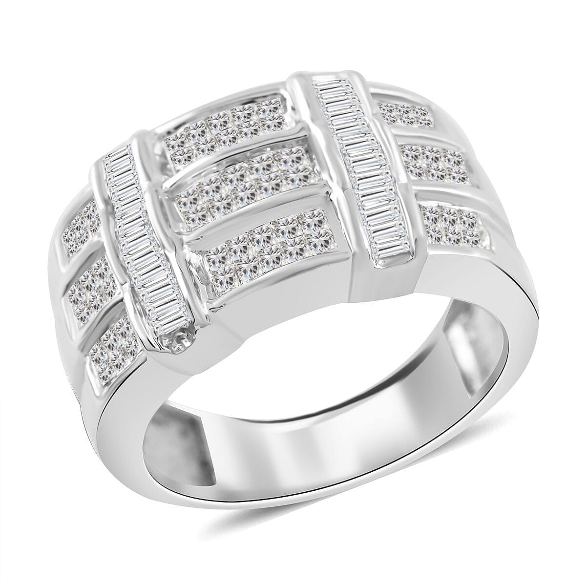 14K White Gold Diamond (G-H, I1) Ring (Size 10.0) (7.60 g) (Del. in 10-15 Days) 1.00 ctw