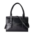 Black Faux Leather Tote Bag (15"x6"x10) - Sticky add to cart bar