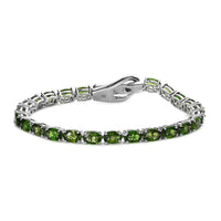 Chrome Diopside Tennis Bracelet in Platinum Over Sterling Silver (6.50 In) 12.15 ctw