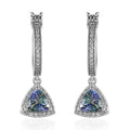 Peacock Tanzanite and White Zircon Earrings in Platinum Over Sterling Silver 2.10 ctw - Sticky add to cart bar