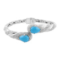Bali Legacy Sleeping Beauty Turquoise Bangle Bracelet in Sterling Silver (7.50 in) 12.00 ctw - Sticky add to cart bar