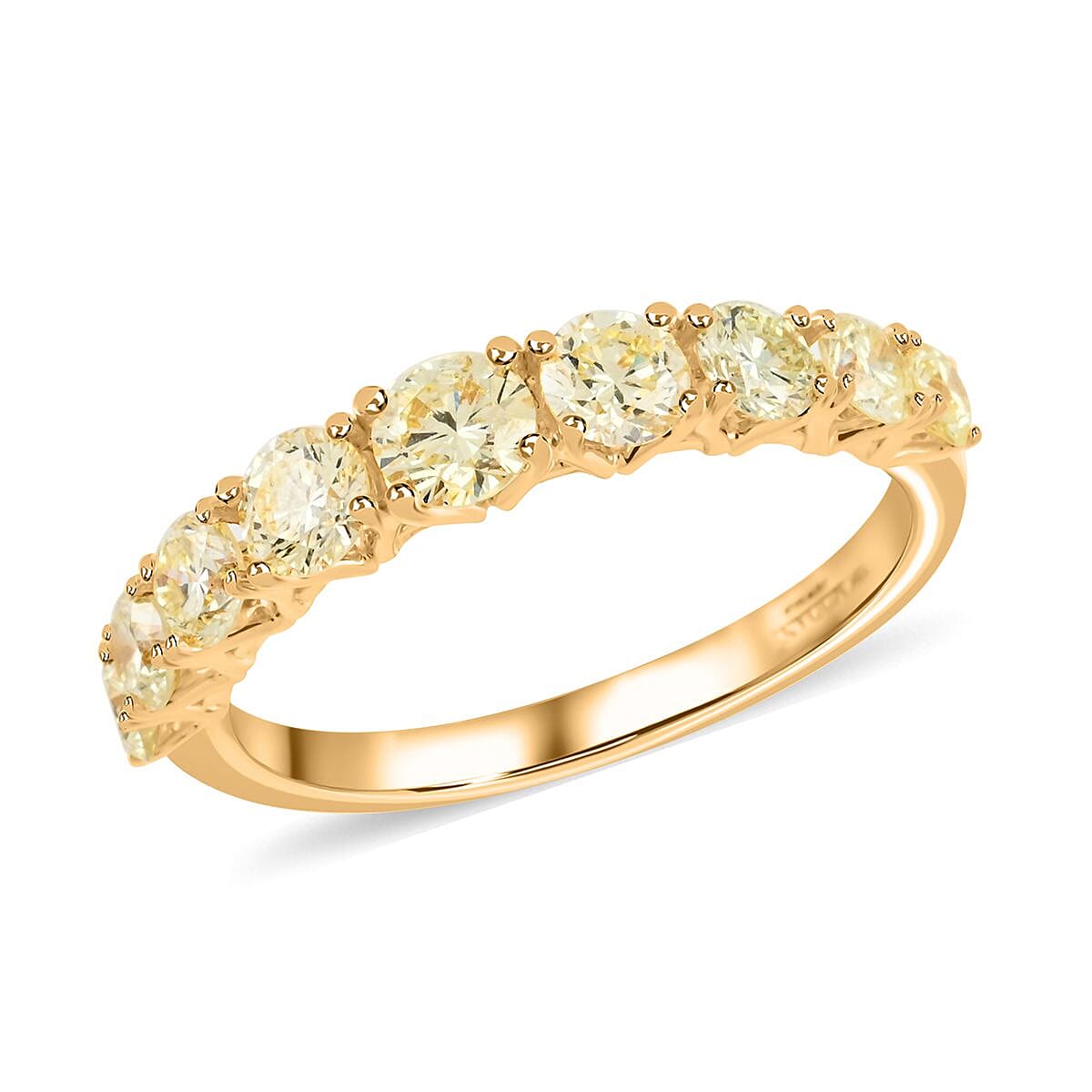 18K White Gold Natural Yellow Diamond (SI) Ring 1.25 ctw (Del. in 10-15 Days)