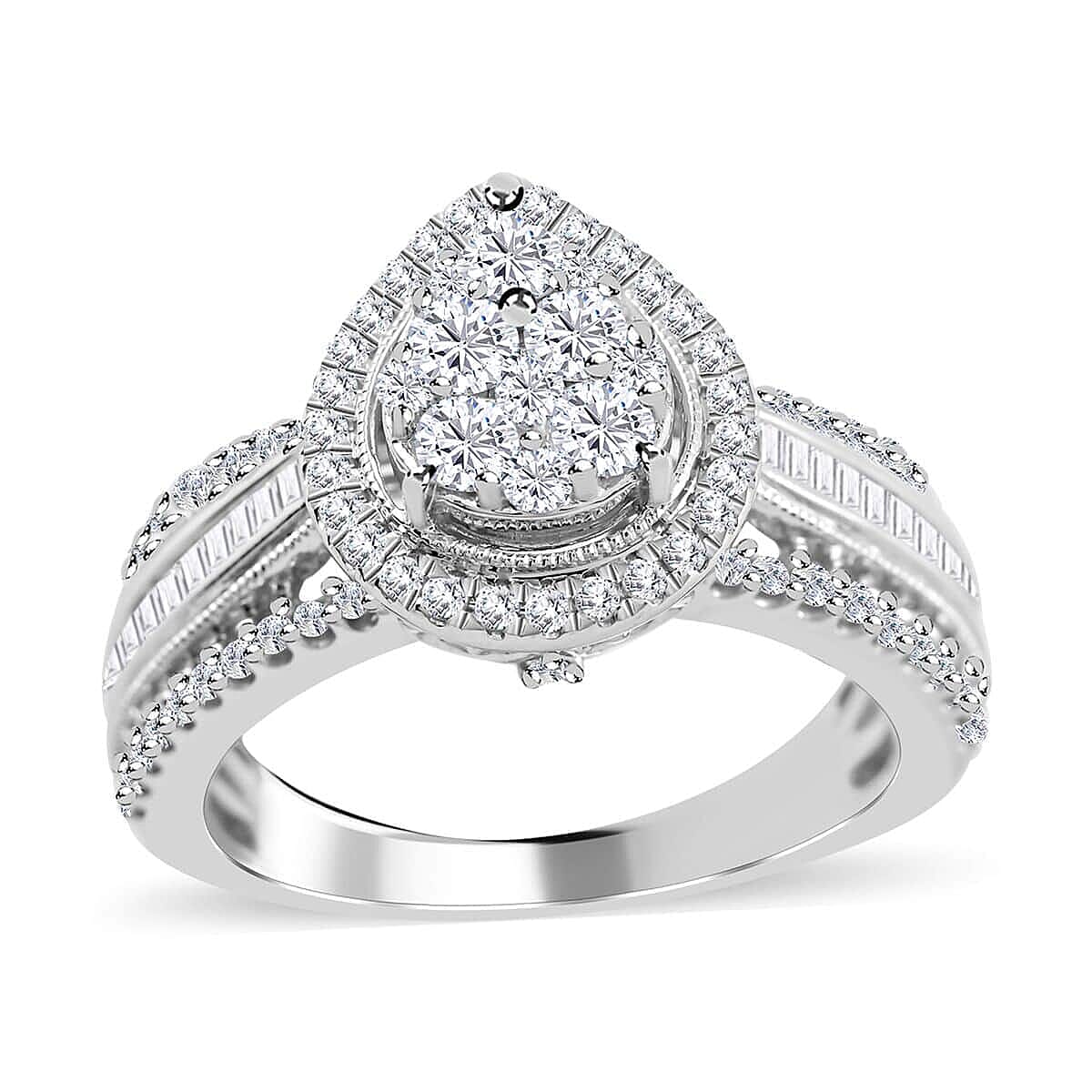 10K White Gold Diamond Bridal Ring 5 Grams (Del. in 10-15 Days) 1.00 ctw