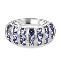 Tanzanite 2.13 ctw Ring in Platinum Over Sterling Silver (Size 6.5)