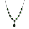 Chrome Diopside Drop Necklace 18 Inches in Platinum Over Sterling Silver 5.50 ctw - Sticky add to cart bar