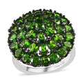 Chrome Diopside Floral Ring in Platinum Over Sterling Silver 7.25 ctw - Sticky add to cart bar