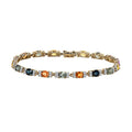 Luxoro 10K Yellow Gold Premium Multi Sapphire and Moissanite Bracelet (6.50 In) 4 Grams 8.50 ctw - Sticky add to cart bar