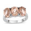 Morganique Quartz 3 Stone Ring in Stainless Steel 4.40 ctw - Sticky add to cart bar