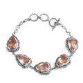 Artisan Crafted Morganique Quartz (Triplet) Toggle Clasp Bracelet in Sterling Silver (6.50-8.50In) 27.00 ctw - Sticky add to cart bar