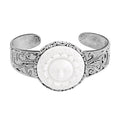 Bali Legacy Carved Bone Cuff Bracelet in Sterling Silver (7.50 In) - Sticky add to cart bar