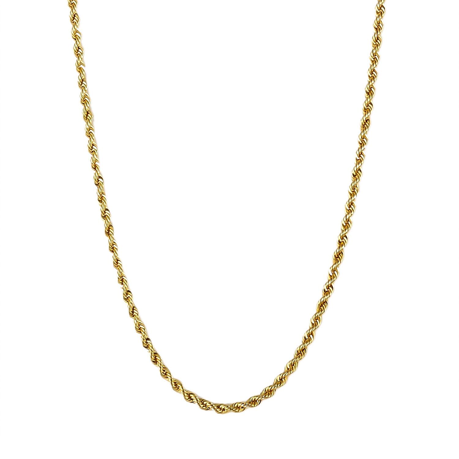 20K Yellow Gold Rope Chain Necklace, Gold Rope Necklace, 18 Inches Chain Necklace, Gold Chains For Her 2.50 Grams