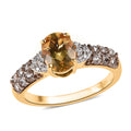 Premium Brazilian Heliodor, White and Coffee Zircon Ring in Vermeil Yellow Gold Over Sterling Silver (Size 10.0) 1.85 ctw - Sticky add to cart bar
