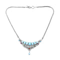 Bali Legacy Larimar, Multi Gemstone Necklace 20 Inches in Sterling Silver 16.75 ctw (Del. in 8-10 Days) - Sticky add to cart bar