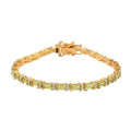 Arizona Peridot and Moissanite Tennis Bracelet in Vermeil YG Over Sterling Silver (6.50 In) 5.35 ctw - Sticky add to cart bar