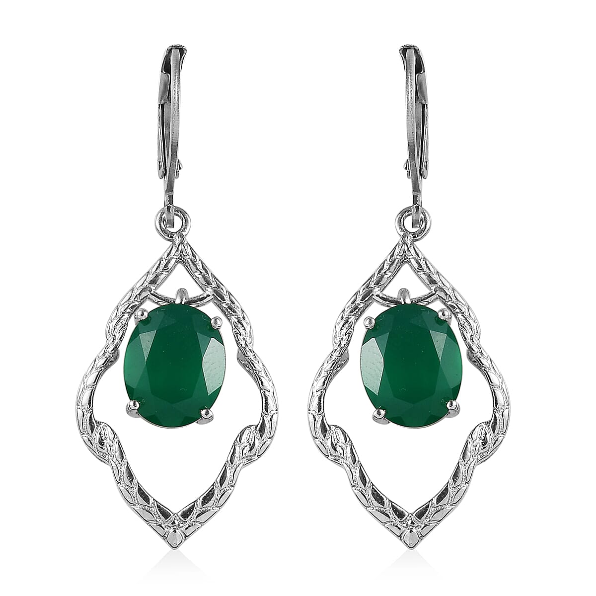 Karis Verde Onyx Earrings in Platinum Bond 5.00 ctw