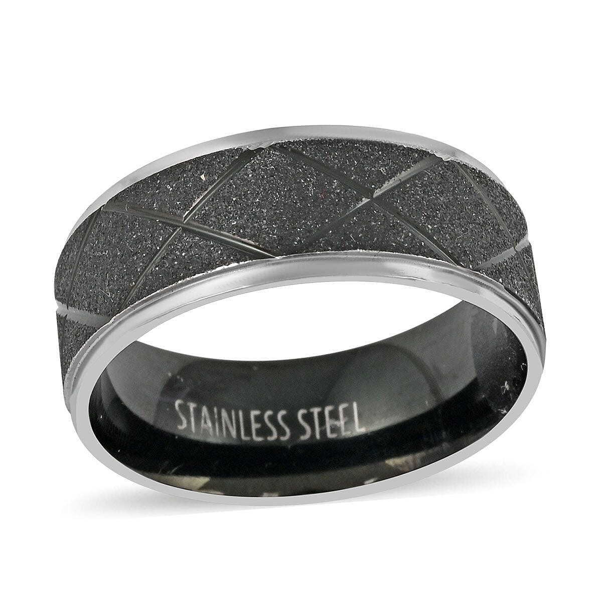 Men's Ring in ION Plated Black Stainless Steel