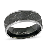 Men's Ring in ION Plated Black Stainless Steel
