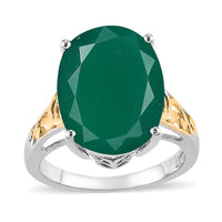 Karis Verde Onyx Solitaire Ring in 18K YG Plated and Platinum Bond 7.50 ctw