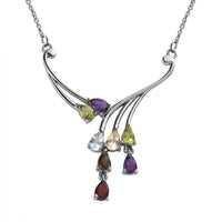 African Amethyst Necklace (18 Inches) in Stainless Steel 3.15 ctw