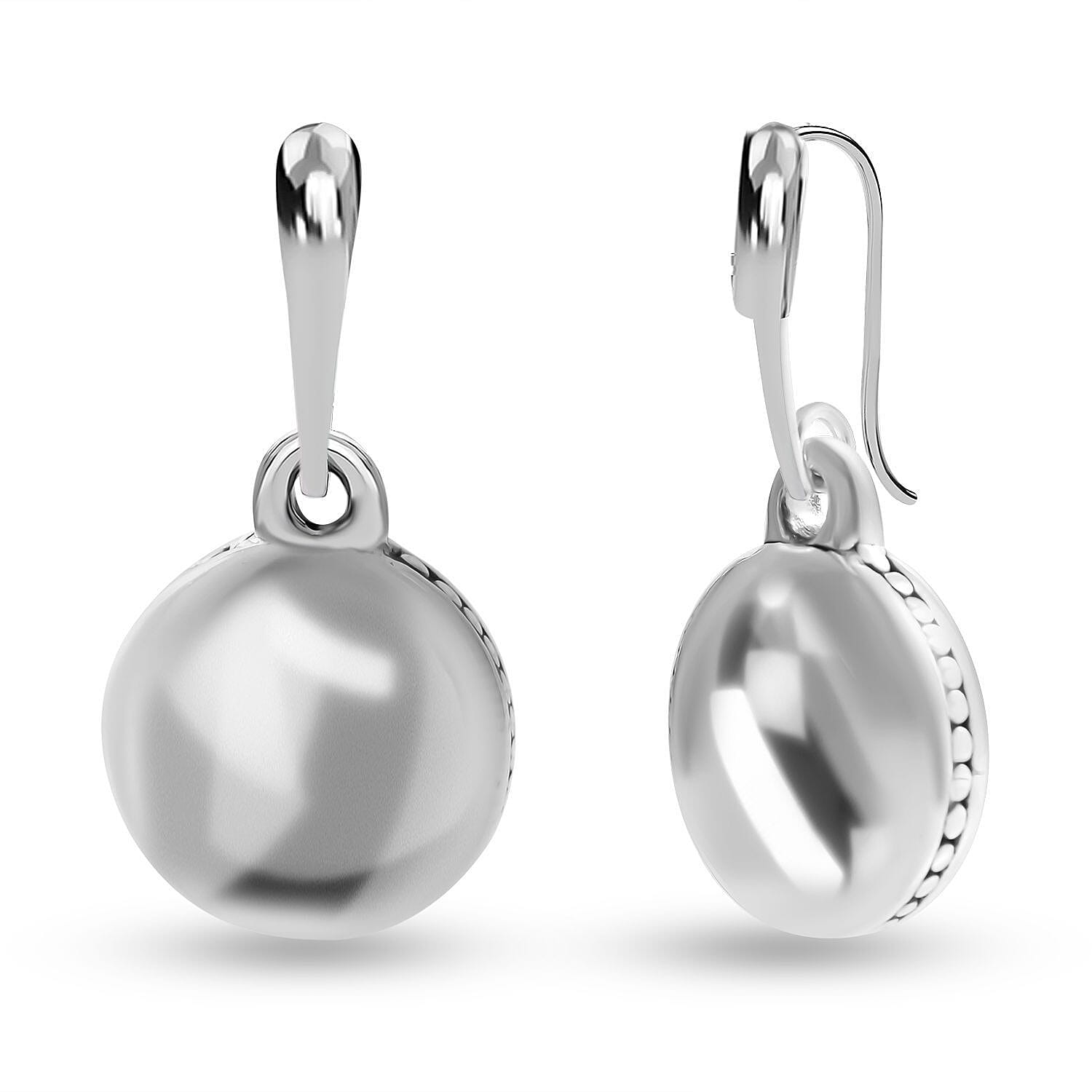 Oval Dangle Earrings in Sterling Silver 6.40 Grams