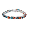 Aqua Terra Costa Quartz (Triplet) Bracelet in Platinum Over Sterling Silver (6.50 In) 31.00 ctw - Sticky add to cart bar
