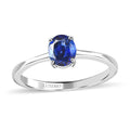 Luxoro 10K White Gold AAA Ceylon Blue Sapphire Solitaire Ring 0.75 ctw - Sticky add to cart bar