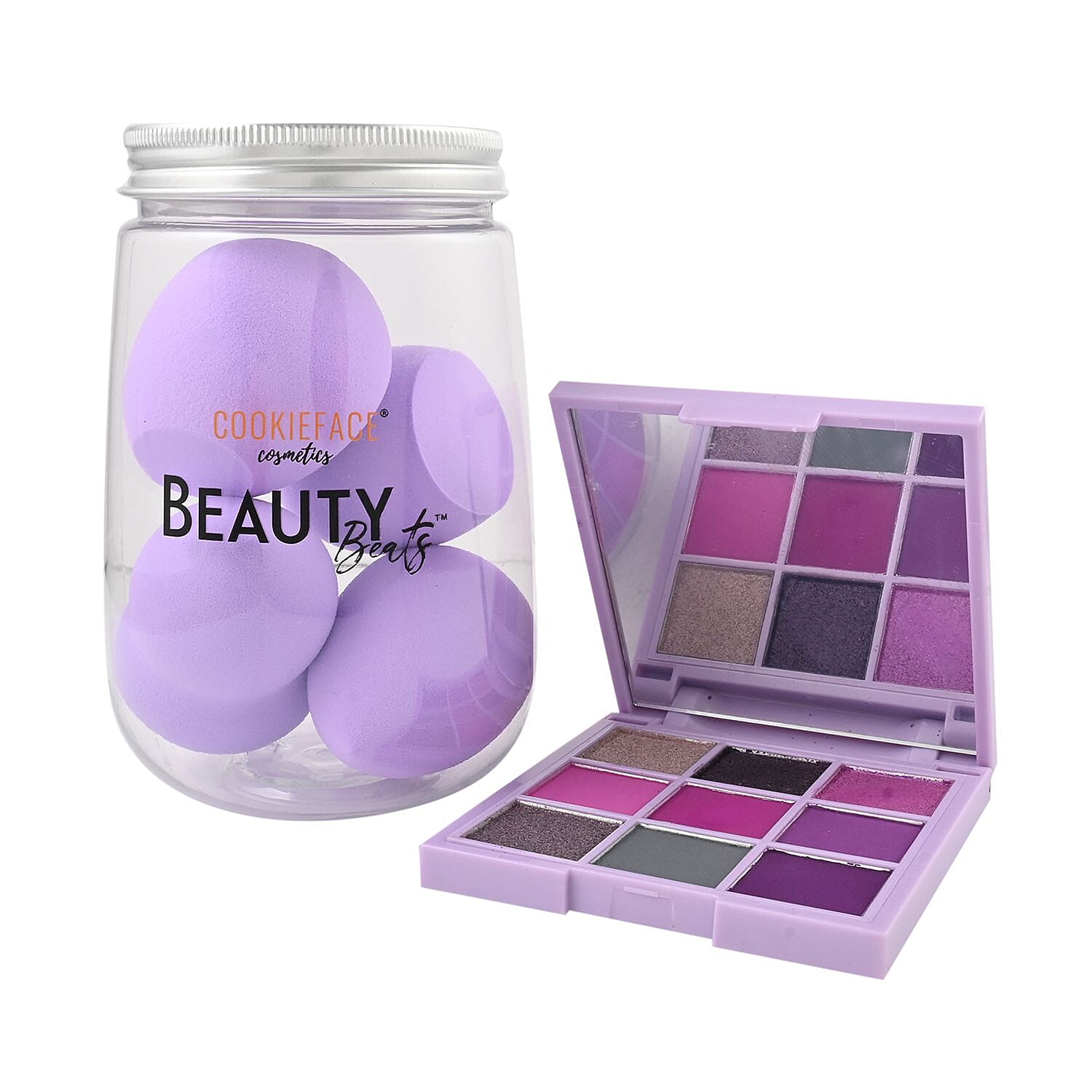 CookieFace Cosmetics- Green Goddess Cookie Couture Eye Shadow Palette and Beauty Blender Set